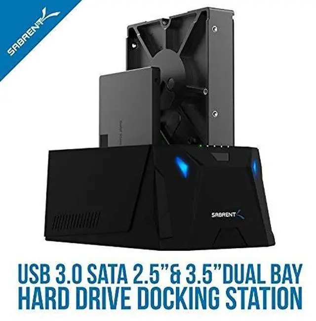 Alt view image 4 of 5 - Sabrent USB 3.0 to SATA I/II/III Dual Bay External Hard Drive Docking Station + 22AWG 10 Feet USB 3.0 Extension Cable
