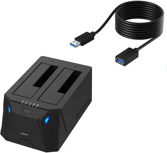 Main image of Sabrent USB 3.0 to SATA I/II/III Dual Bay External Hard Drive Docking Station + 22AWG 10 Feet USB 3.0 Extension Cable