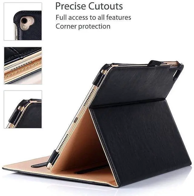Alt view image 4 of 5 - ProCase iPad Pro 9.7 Black Stand Folio Case Bundle with 2 Pack iPad 9.7 2018 & 2017 / iPad Pro 9.7 / iPad Air 2 / iPad Air Tempered Glass Screen Protectors