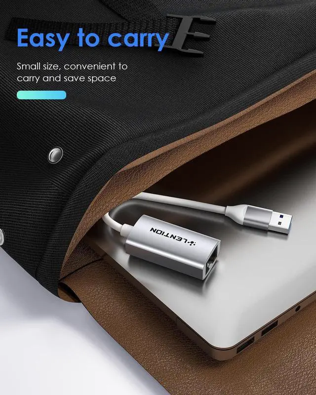 Alt view image 4 of 5 - LENTION USB 3.0 Type A to Gigabit Ethernet Adapter, RJ45 Network Converter Compatible with Nintendo Switch, MacBook Pro/Air, Surface, Chromebook, Windows Laptops,More (HU604, Silver)