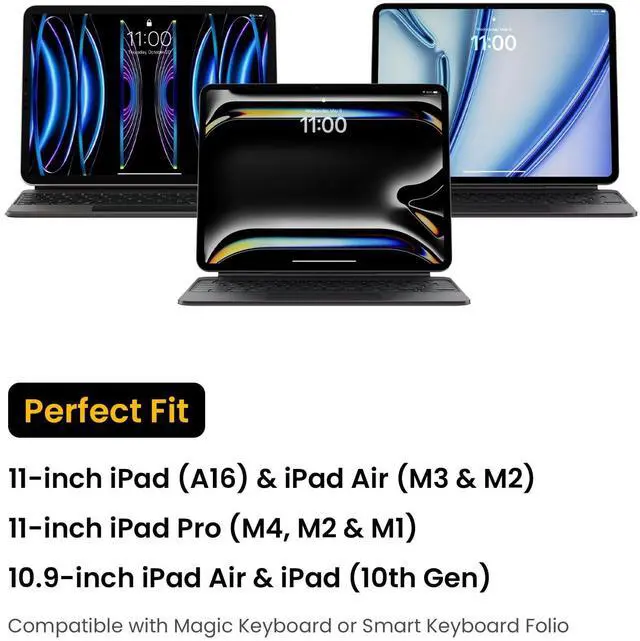 Alt view image 3 of 5 - tomtoc 360 Protective Tablet Sleeve for iPad Pro 11-inch (M4/4th/3rd/2nd/1st Gen), iPad Air 11-inch (M3/M2) 2025 with Magic Keyboard/Smart Keyboard Folio, iPad (A16)11-in, Water-Resistant Tablet Case