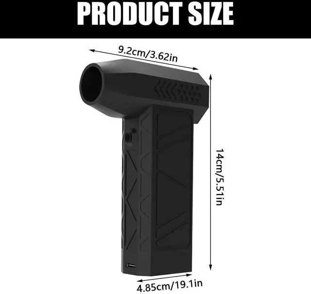 Alt view image 2 of 5 - Yjcnelcr Handheld Electric Air Duster,130000RPM Adjustable Mini Blower,Strong Wind,Compressed Air Duster,with 3-Gear Dust Blower for Cleaning Car,Keyboard,House