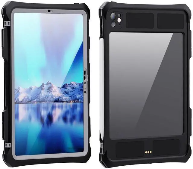 Main image of IP68 Waterproof Case for iPad Pro 11 inch 2024 M4 5th with Pencil Holder,Foldable Kickstand,Shock Dust Snow Proof, Full-Sealing Watertight Cover