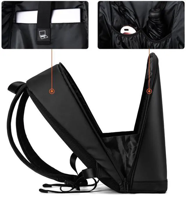 Alt view image 3 of 5 - Tesinll Laptop Backpack with LED Display, DIY Fashion Backpack, Waterproof Shoulder Travel Backpack, Gift for Men Women Fits 15.6 Inch Laptop, 10.4L (Black)