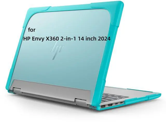 Main image of YZBYFON Heavy Duty Case for 14" HP Envy X360 2-in-1 2K Touch-Screen Laptop 2024 Release Shockproof Hard Shell Matte Translucent Anti-Fingerprint Protective Cover with TPU-Covered Edge (Blue)