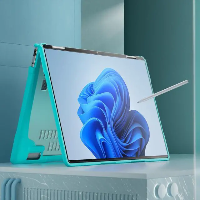 Alt view image 5 of 5 - YZBYFON Heavy Duty Case for 14" HP Envy X360 2-in-1 2K Touch-Screen Laptop 2024 Release Shockproof Hard Shell Matte Translucent Anti-Fingerprint Protective Cover with TPU-Covered Edge (Blue)