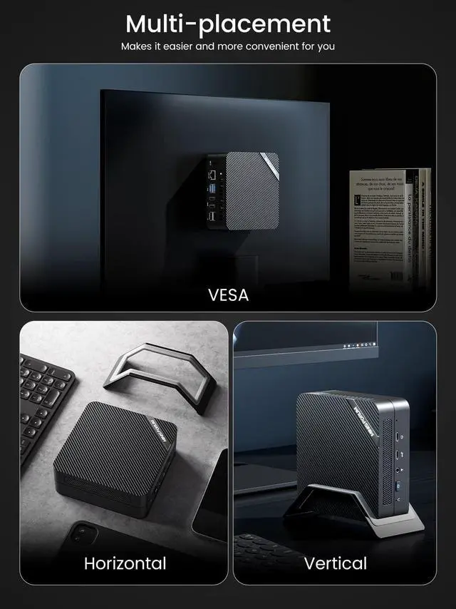 Alt view image 5 of 5 - MINISFORUM Mini Server UM560 XT AMD Ryzen 5 5600H Mini PC 32GB RAM 512GB PCIe SSD Mini Computer, 2.5G Intel NIC, 2 X HDMI & USB-C, 6 X USB Port,Small Form Factor