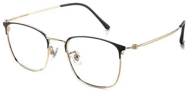 Alt view image 2 of 5 - PRIVOZA Blue Light Glasses, Computer/Gaming/TV/Phones Glasses for Women/men, Anti Glare/UV400, Lightweight Titanium Frame (Black-Gold)