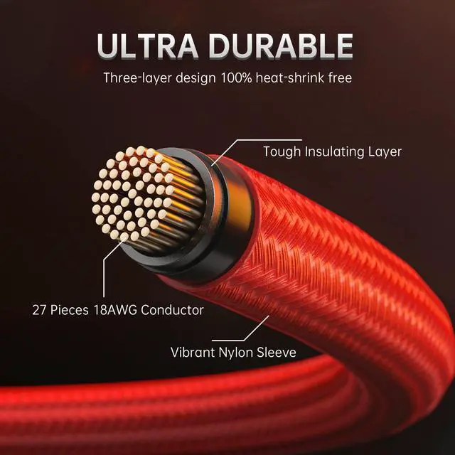 Alt view image 5 of 5 - ASIAHORSE Power Supply Sleeved Cable, 16AWG PSU Cables Internal Power Supplies Extension Cables 1x24Pin/2x4+4 EPS/3x6+2 PCI-E, 30cm Length with Comb(Dual EPS Red)