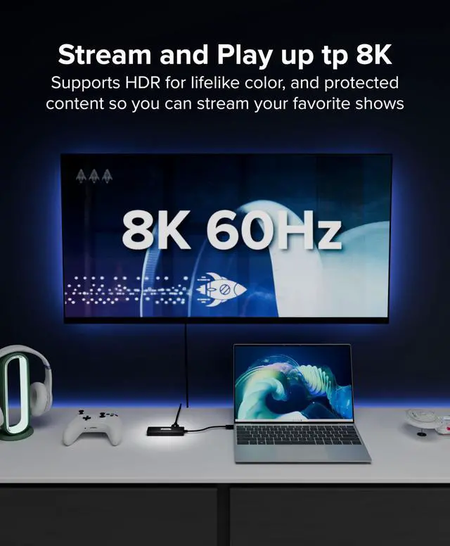 Alt view image 5 of 5 - Plugable USB C to HDMI Multi Monitor Adapter | Triple 4K60 Displays | Driverless MST Hub for Windows, Chrome OS, USB-C, Thunderbolt, USB4 Laptops | Multi HDMI Ports, HDR & HDCP Compliant (USBC-MSTH3)