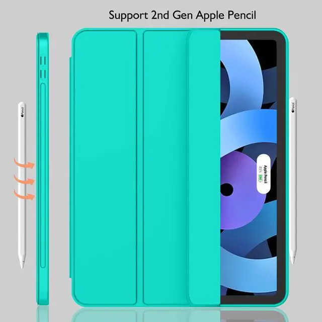 Alt view image 3 of 5 - iMieet iPad Air 11 Inch Case M3(2025) / M2 (2024), iPad Air 5th/4th Generation Case 2022/2020 10.9 Inch with Pencil Holder,Trifold Stand Smart Case with Soft TPU Back(Mint Green)