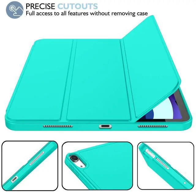 Alt view image 4 of 5 - iMieet iPad Air 11 Inch Case M3(2025) / M2 (2024), iPad Air 5th/4th Generation Case 2022/2020 10.9 Inch with Pencil Holder,Trifold Stand Smart Case with Soft TPU Back(Mint Green)