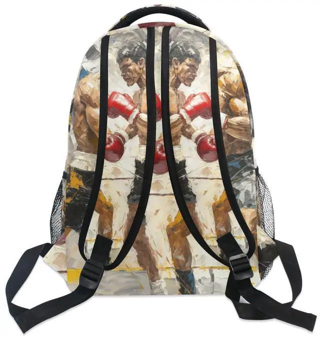 Alt view image 3 of 5 - Bookbags Laptop Backpack for High School Adult Boxing 1 Travel College Teens Student Casual Shoulder Daypack