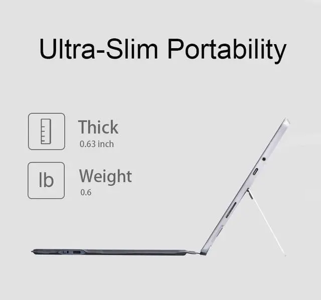 Alt view image 5 of 5 - Dolpking Keyboard for Surface Go 4 2023 / Surface Go 3 2021 / Surface Go 2 2020 / Surface Go 2018, Magnetic Detachable, Bluetooth Wireless Keyboar with Trackpad, Grey