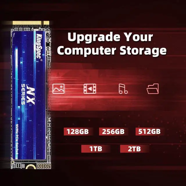 Alt view image 5 of 5 - KingSpec NX Series 512GB Gen3x4 NVMe M.2 SSD, Up to 3500MB/s, 3D NAND Flash M2 2280 Internal Solid State Drive, for Desktop and Laptop