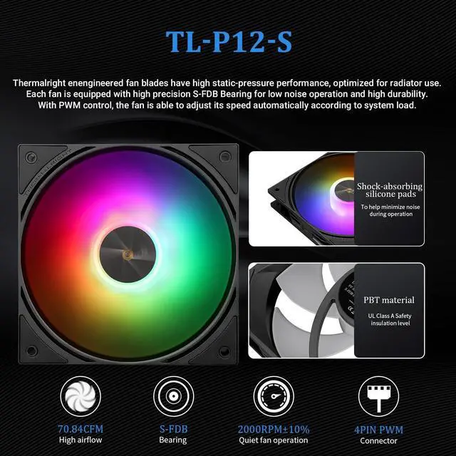 Alt view image 5 of 5 - Thermalright FW360 ARGB RB CPU AIO Cooler,360 Specification Water Cooling System,IPS LCD Screen with 320x240 Resolution,for AM5,LGA1700/1851,CPU Cooler with 2.4-in LCD Display,Magnetic Cold Head-Red