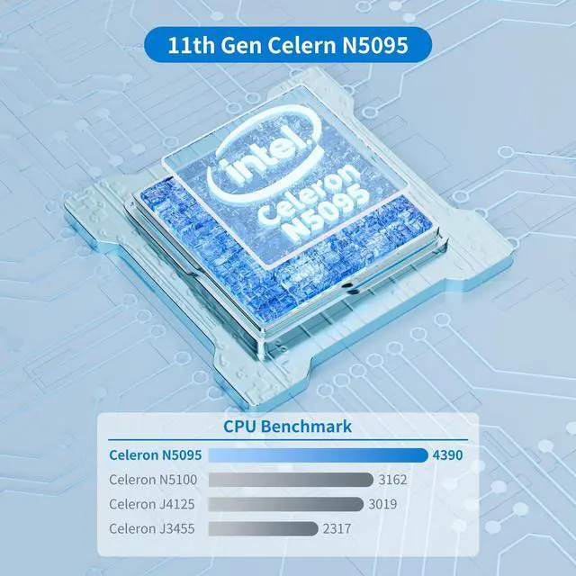 Alt view image 3 of 5 - HIGOLEPC Mini PC Win 11 Pro Celeron N5095 Mini Computer with Fan,16GB DDR4,256GB ROM Mini PC with Screen Micro PC Full-Featured USB-C 4K 60Hz Triple Display Mini Gaming Computer WiFi 5.0 BT5.0