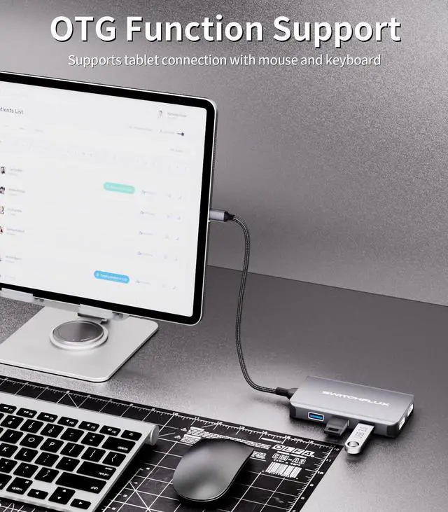 Alt view image 5 of 5 - SWITCHFLUX USB C Docking Station Dual Monitors Adapter,6 in 1 USB C Hub for Dual 4K HDMI Display,USB C Hub with 2×HDMI,3×USB Port,100WPD Compatible for MacBook Air/Pro,Dell XPS,and More