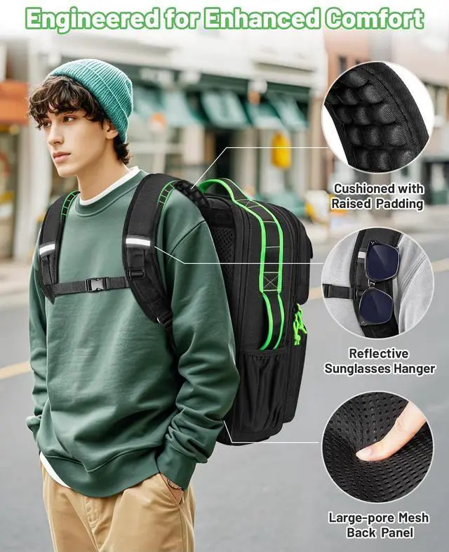 Alt view image 5 of 5 - MATEIN Heavy Duty Backpack for Men, 17 Inch College Laptop Backpack with Multiple Organized Pockets, Water Resistant TSA Large Computer Teacher Bag with USB Port & Shoe Compartment for Work Travel