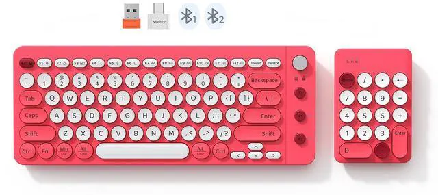 Main image of Meetion Gamer Wireless Split Keyboard, 2.4GHz/Bluetooth Wireless Ergonomic Keyboard with Separate Numeric Keypad, Mini Numeric Keypad for Accountants/Left-Handed User, Portable Travel Design