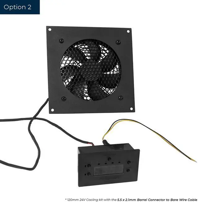 Alt view image 4 of 5 - Coolerguys Single 120mm 24v Fan Cooling Kit with Programmable Thermostat Controller, Power Supply and Adapter Cable