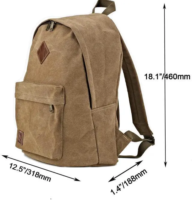 Alt view image 2 of 5 - seemeroad Canvas Laptop Backpack, Durable Rucksack, Travel Bag Fits 15.6 Inch Notebook for Men Women Factory Directly(Coffee)