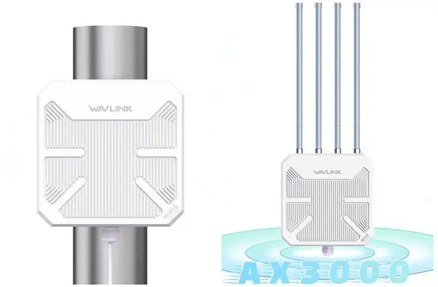 Main image of WAVLINK AX3000 Outdoor WiFi 6 Repeater,Dual Band/PoE/IP67 Waterproof/Coverage Up to 3Km, Supports Up to 256 Devices for Garage, Yard, RV