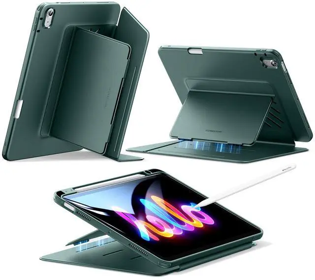 Main image of ESR for iPad Air 11 Inch Case M3/M2 (2025/2024), iPad Air 5th/4th Gen (2022/2020), Vertical Stand Cover, Multi Stand Angles, Ultra-Stable Case with Pencil Holder, Flip Series, Midnight Green