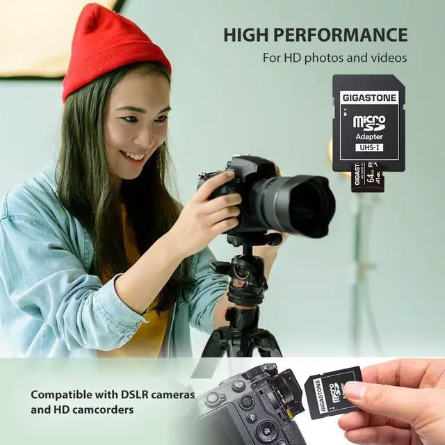 Alt view image 3 of 5 - GIGASTONE 64GB Micro SD Card 10-Pack, 4K UHD Video, Surveillance Security Cam Action Camera Drone Professional, 90MB/s Micro SDXC UHS-I A1 Class 10