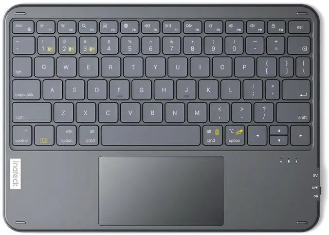 Main image of Inateck Bluetooth Keyboard with Touchpad, Ultra Slim and Portable Wireless QWERTY Keyboard, Compatible with Windows and iPad OS, KB01105