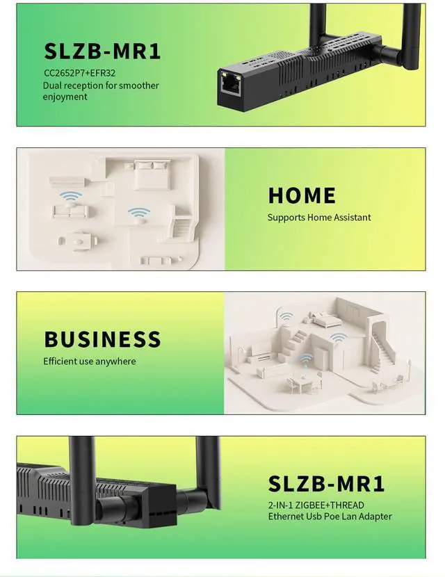 Alt view image 5 of 5 - SMLIGHT SLZB-MR1 - Zigbee 3.0 to Ethernet,USB,and WiFi Gateway Coordinator with PoE,Universal Gateway for Home Assistant/ Zigbee2MQTT/ZHA,Wireless Zigbee 3.0 USB Adapter