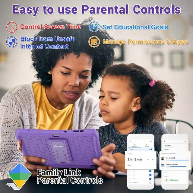 Alt view image 3 of 5 - Contixo K102 10" Kids Tablet Bundle - HD Learning Tablet & Sleeve Bag for Kids Ages 3-7, Includes Disney eBooks ($350 Value), Parental Controls, Dual Camera, Android OS - Purple