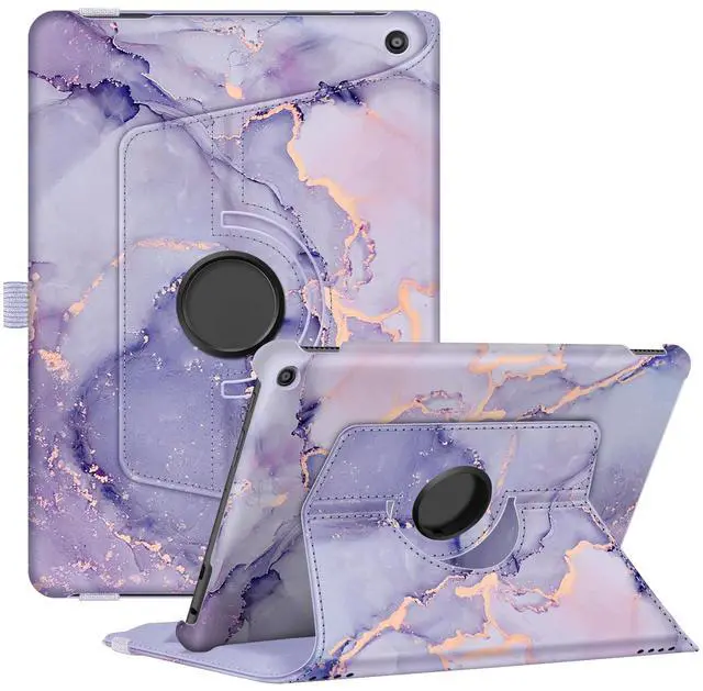 Main image of Fintie Case for All-New Amazon Fire HD 10 Tablet (13th Generation 10.1", 2023 Release)- 360 Degree Rotating Swivel Stand Cover with Dual Auto Sleep/Wake, Lilac Marble