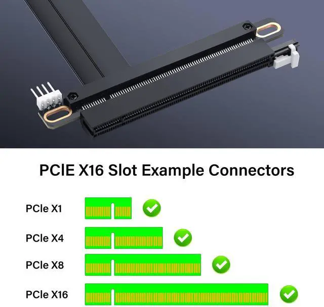 Alt view image 3 of 5 - SinLoon M.2 NGFF NVMe Key M to PCIe 3.0 X16 Extender Cable M.2 to PCI-E 3.0 X16 Female Riser Cable for M2 2230 2242 2260 2280 20CM