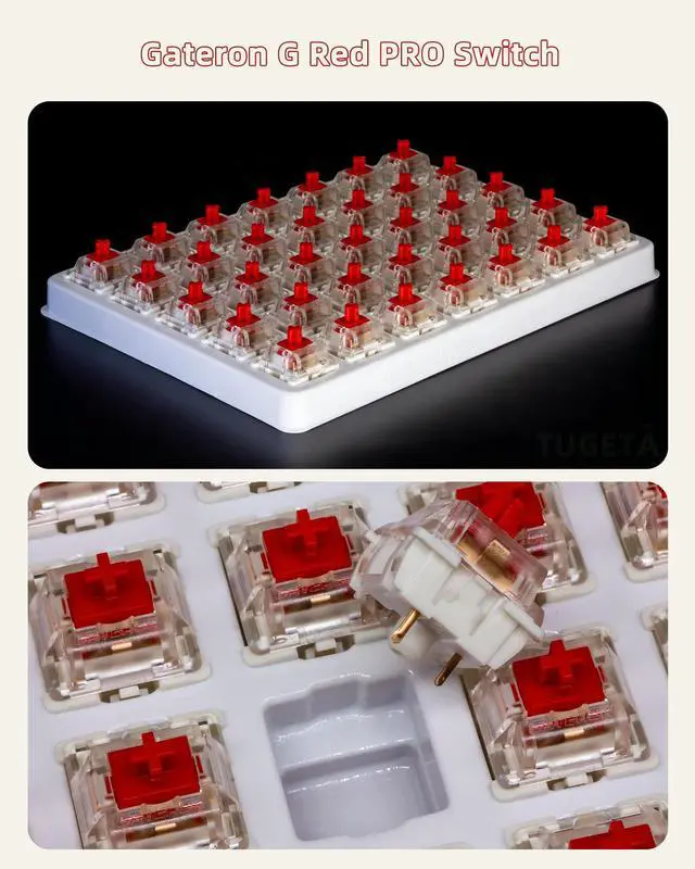 Alt view image 4 of 5 - Gateron G Red Pro Pre-Lubed Switches for MX Mechanical Type Key Gaming Keyboards 3Pin Linear Keyswitch (105PCS)