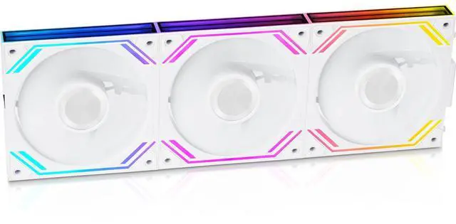 Main image of G120Pro Reverse Case Fans White, Daisy Chain Connection Triple Pack 120mm ARGB PWM Pc Fans for Computer Case Cooler