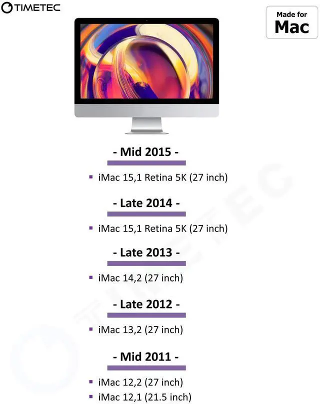 Alt view image 3 of 5 - Timetec 32GB KIT(4x8GB) Compatible for Apple DDR3L 1600MHz PC3L-12800 CL11 for iMac (Mid 2011, Late 2012, Late 2013, Late 2014 Retina 5K, Mid 2015 Retina 5K) SODIMM Memory Module MAC RAM Upgrade