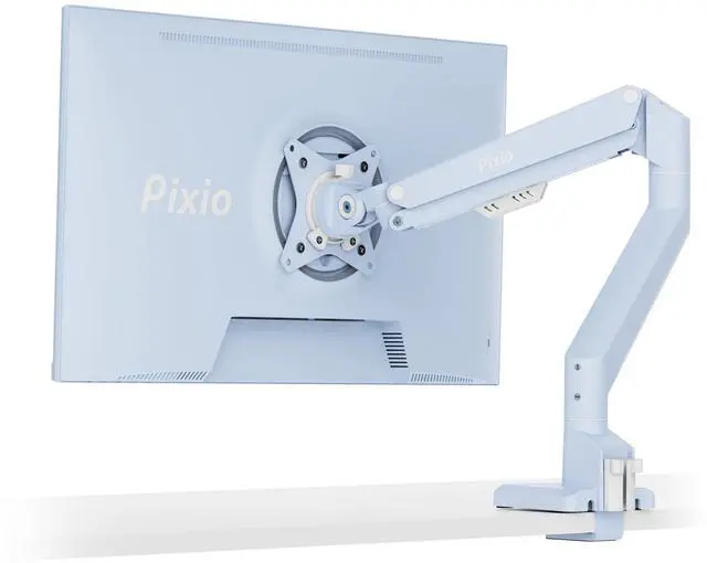 Main image of Pixio PS1S Wave Blue Single Monitor Arm Stand Desk Mount - Fits up to 32 inches Monitors and up to 19.8lbs. VESA Compatibility and Integrated Cable Management