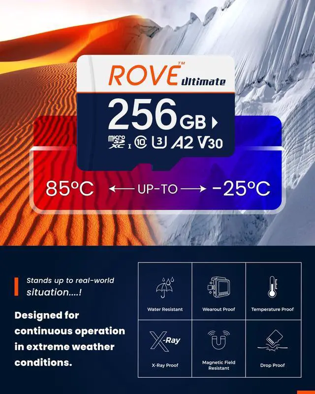 Alt view image 4 of 5 - ROVE Ultimate Micro SD Card microSDXC 256GB Memory Card with USB 3.2 Type C Card Reader 170MB/s C10, U3, V30, 4K, A2 for Dash Cam, Android Smart Phones, Tablets, Games