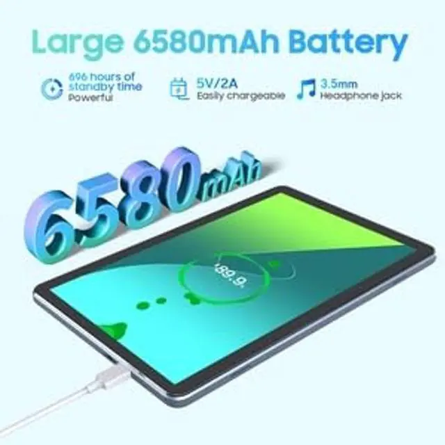 Alt view image 2 of 5 - Blackview Tab 70 WiFi 2024 Android 14 Tablet, 12(4+8) GB+64GB 1TB Expand, Wi-Fi 6 Model, 10.1 inch Tablet with HD+IPS Display, 6580mAh, Dual Speakers and Camera, BT5.0, Google GMS, 2.0GHz CPU, Gray