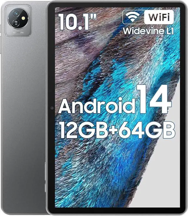 Main image of Blackview Tab 70 WiFi 2024 Android 14 Tablet, 12(4+8) GB+64GB 1TB Expand, Wi-Fi 6 Model, 10.1 inch Tablet with HD+IPS Display, 6580mAh, Dual Speakers and Camera, BT5.0, Google GMS, 2.0GHz CPU, Gray