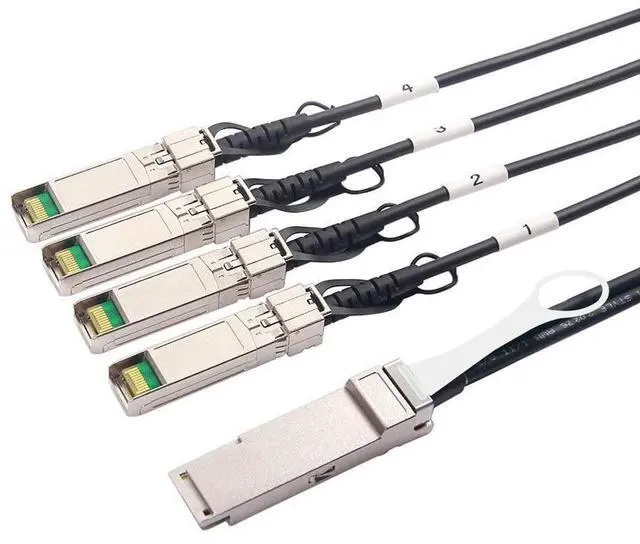 Alt view image 2 of 5 - 10Gtek 40G QSFP+ to 4xSFP+ Breakout DAC for Cisco QSFP-H40G-CU5M - 40GBASE-CR4 Passive Direct Attach Copper Twinax QSFP to SFP Cable for Cisco Devices, 3-Meter(10ft)