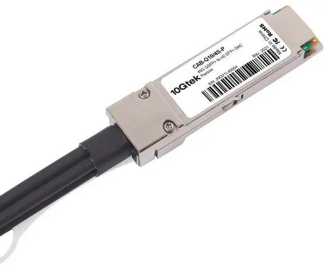 Alt view image 3 of 5 - 10Gtek 40G QSFP+ to 4xSFP+ Breakout DAC for Cisco QSFP-H40G-CU5M - 40GBASE-CR4 Passive Direct Attach Copper Twinax QSFP to SFP Cable for Cisco Devices, 3-Meter(10ft)