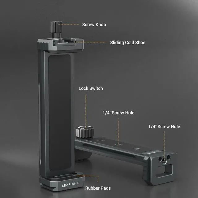 Alt view image 2 of 5 - Leaplumin Ipad 12.9 Tripod Mount Adapter, Aluminum Ipad Holder for Tripod Mount,Tablet Tripod Mount with 1/4" Screw,Universal Tripod Mount for Ipad,Compatible with Ipad Pro 12.9/11/10.5-(4.7"-12.9")