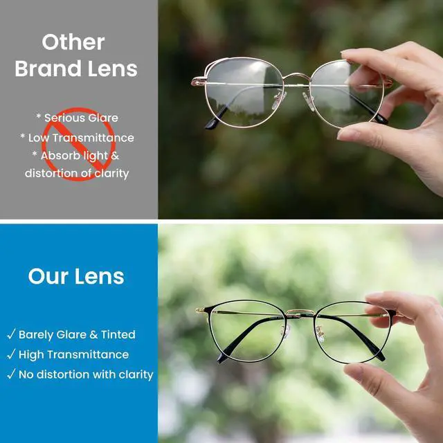 Alt view image 2 of 5 - GUDVUE Blue Light Glasses, Computer/Gaming/TV/Phones Glasses for Women/men, Anti Glare/UV400/Eye Strain, Oval Black/Golden