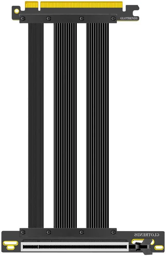 Main image of GLOTRENDS 200mm PCIe 5.0 Riser Cable for RTX5090 RTX4090 RX9070 RX7900, Compatible with PCIe 5.0/4.0 GPUs, 90 Degree Right Angle for Vertical GPU Mount