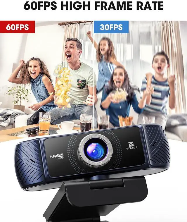 Alt view image 3 of 5 - VITADE Webcam 1080P 60fps with Microphone for Streaming, 682H Pro HD USB Computer Web Camera Video Cam for Gaming Conferencing Mac Windows Desktop PC Laptop Xbox Skype OBS Twitch YouTube Xsplit