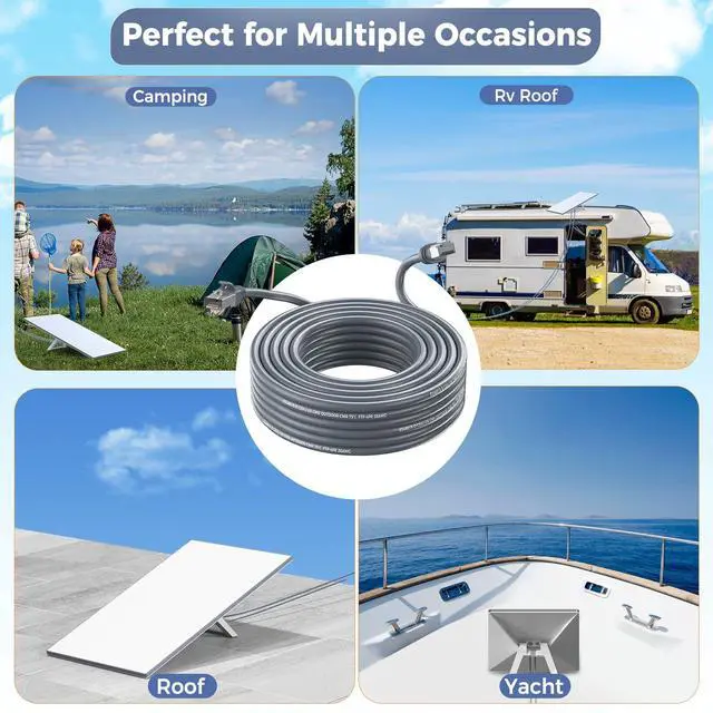 Alt view image 5 of 5 - Ablian Starlink Gen3 to RJ45 Cable 30FT; Waterproof Starlink Extension Cable for Starlink Internet Kit Satellite to RJ45; Fast & Stable Starlink Ethernet Cord