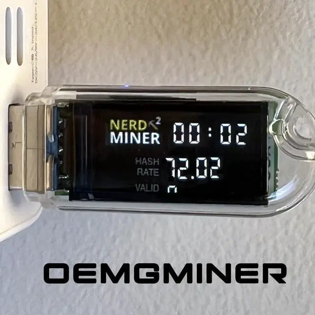 Alt view image 3 of 5 - New NerdMiner V2 Dongle USB 70-75KH 1W T-Display S3 Bitcoin Solo Lottery Miner Win 6.25 BTC with Low Power Consumption - WiFi Connection, and USB-A Power (USB-73KH/s)