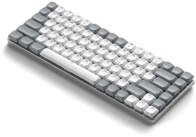 Main image of Satechi SM1 75% Mechanical Keyboard for Mac and Windows, LED Backlit Bluetooth Keyboard, 84 Keys Compact Wireless, Gaming, for Mac and Windows - Light Gray/White